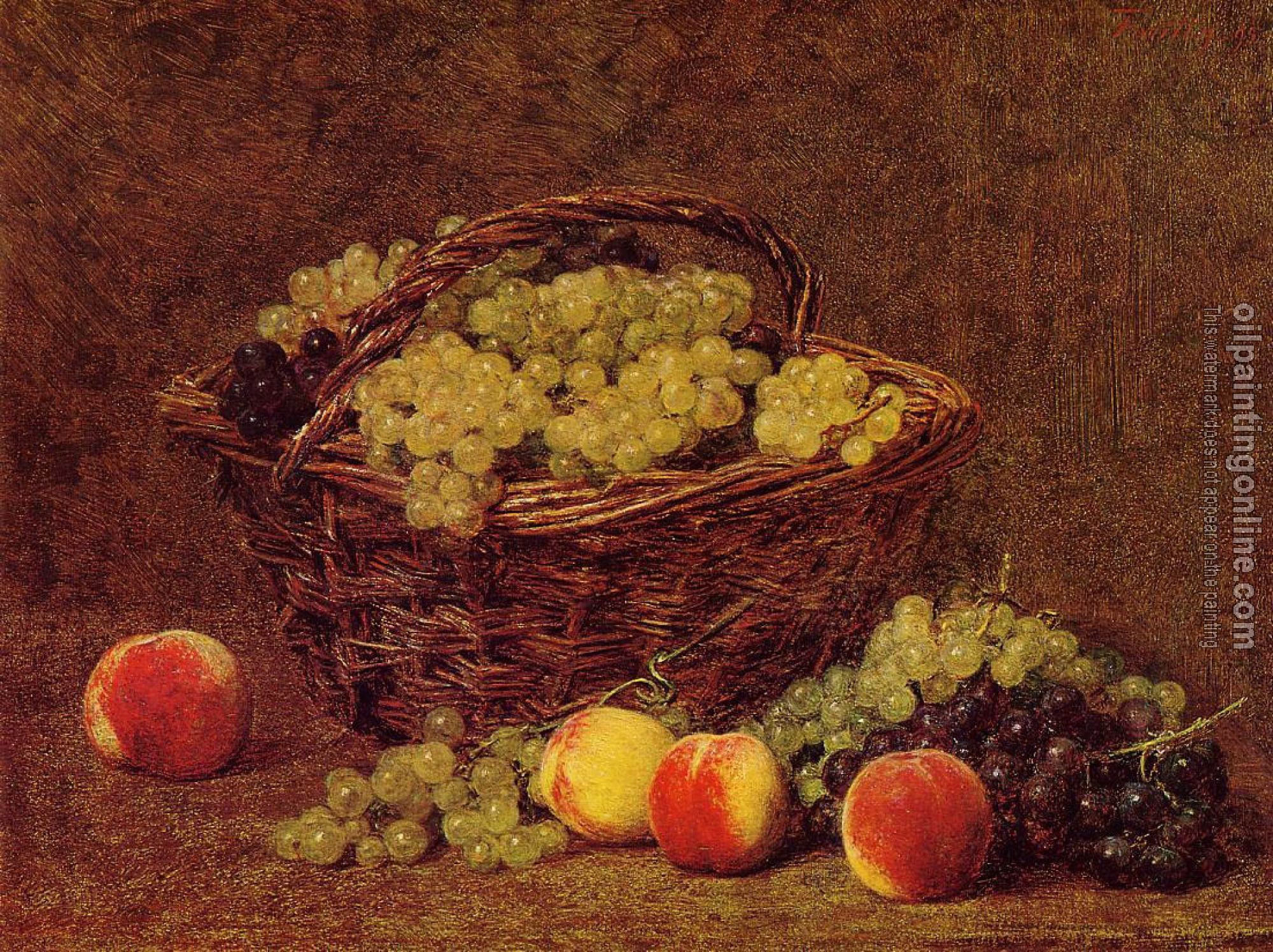 Fantin-Latour, Henri - Basket of White Grapes and Peaches